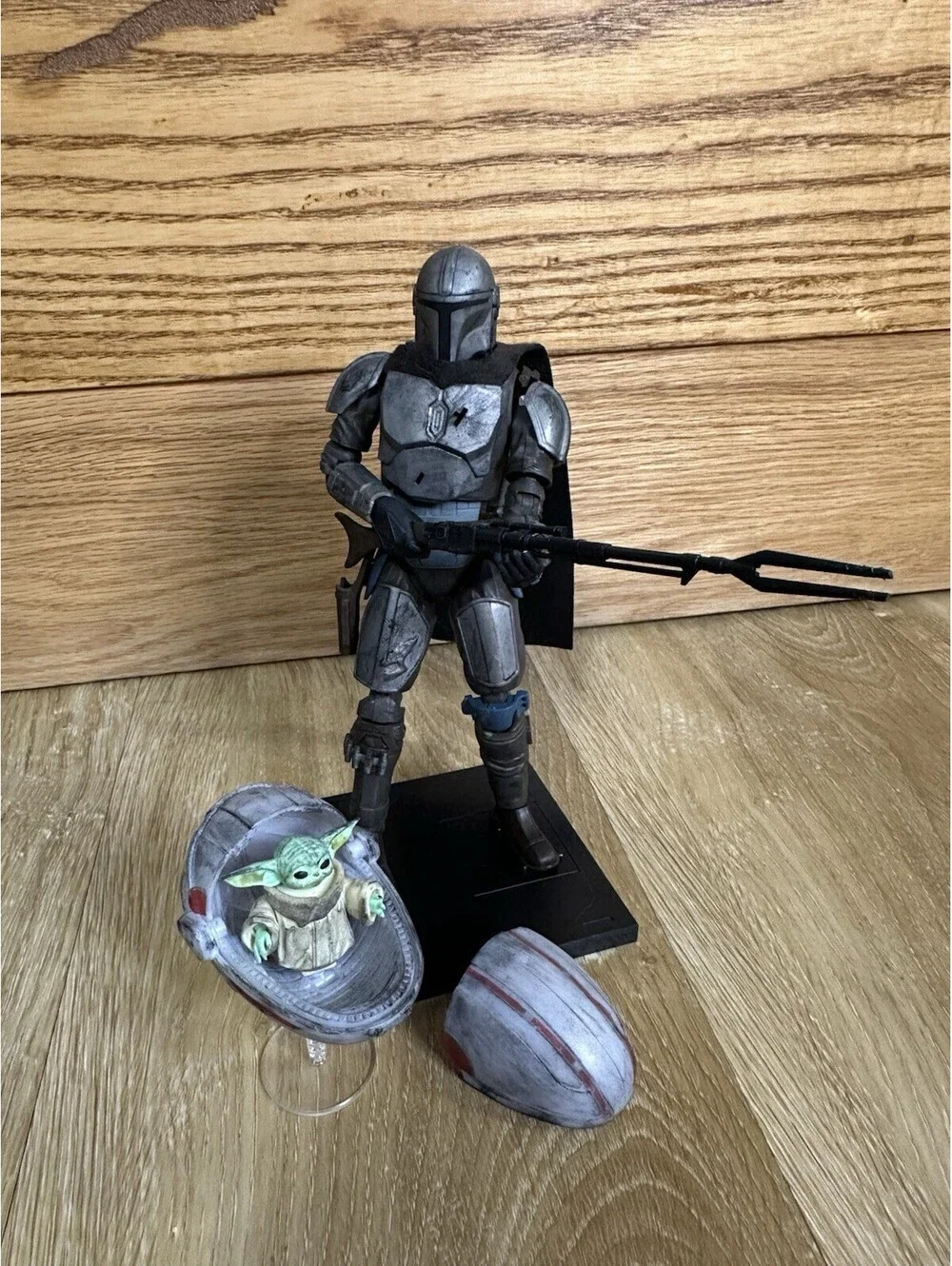STAR WARS The Mandalorian Baby Yoda WEATHERED BUILT Bandai Model Kit 1/12 Scale